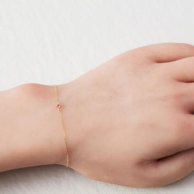 ふるさと納税 大津市 【K10 ピンクトルマリンブレスレット】10月誕生石 毎日輝く天然石ジュエリー 10金 ゴールド |  | 01