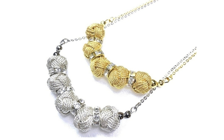 組紐ネックレスミニ小田巻5個金【hrkz0022-1】