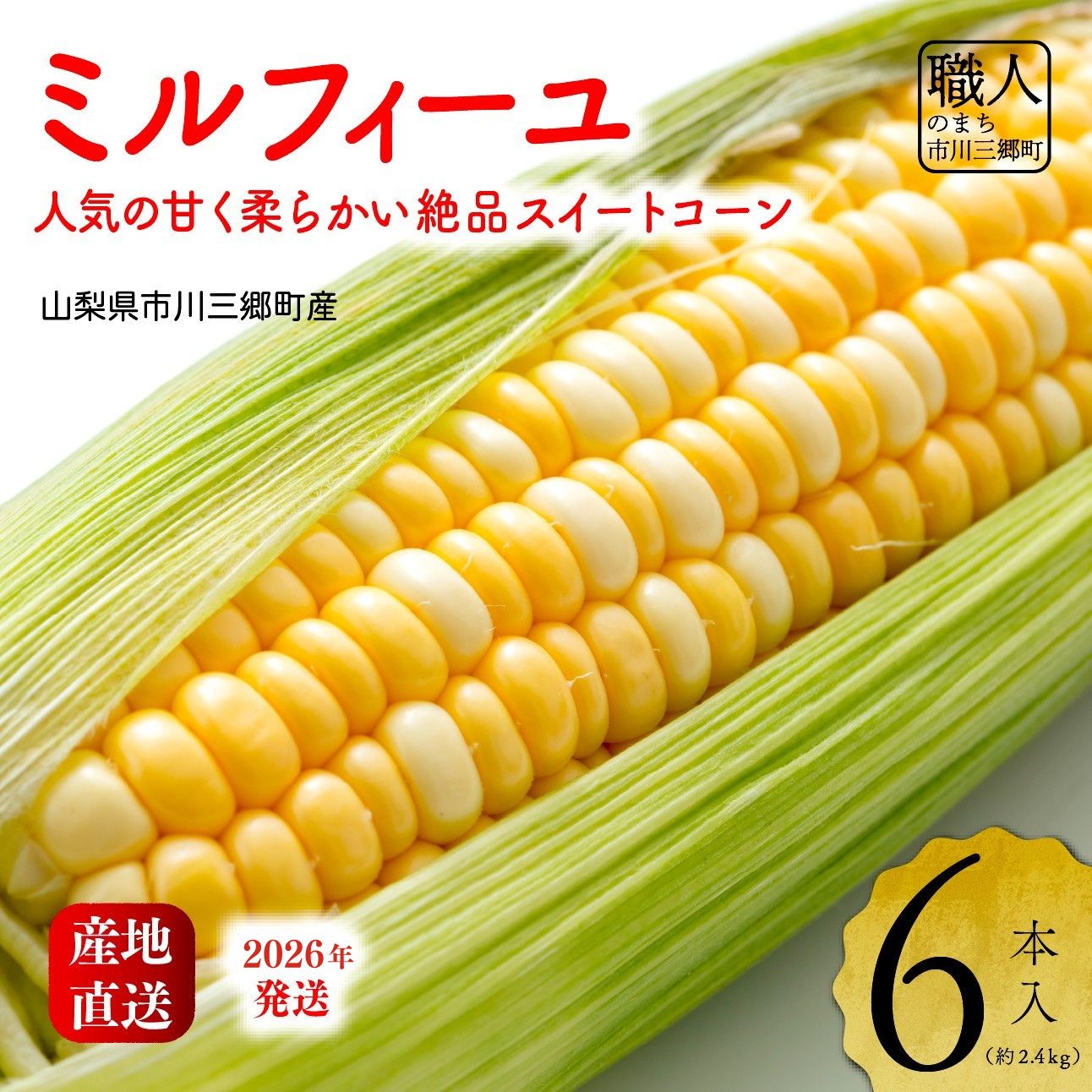 【ふるさと納税】2026年発送！【山梨県市川三郷町産】Inakakara「ミルフィーユ」6本入[5839-2167]
