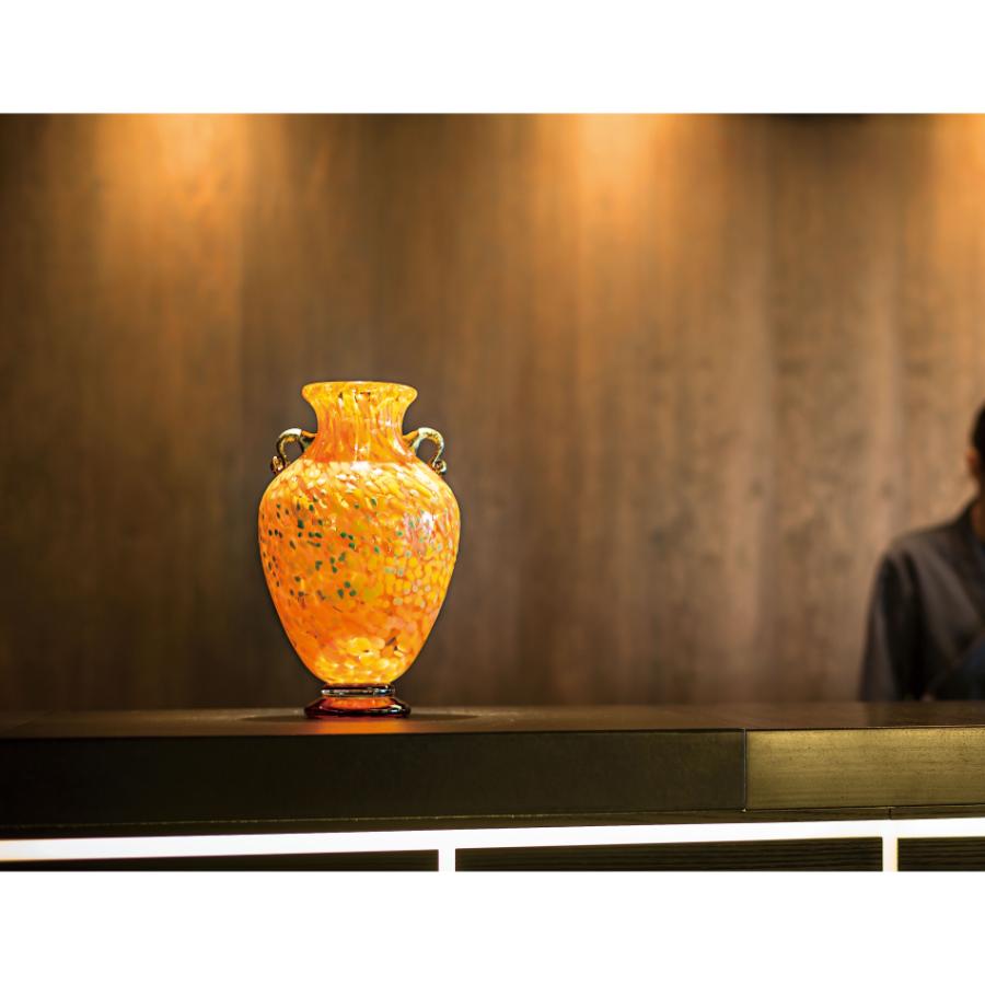 ＜津軽びいどろ＞十和田紅葉 壷