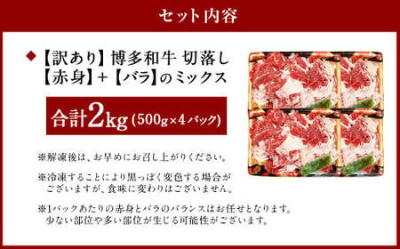 【2026年3月発送】【訳あり】博多和牛 切落し 2kg