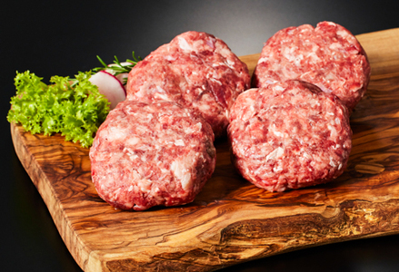 【定期便12回】【牧場直送】佐賀産黒毛和牛100％和牛ハンバーグ4個 ：C164-002