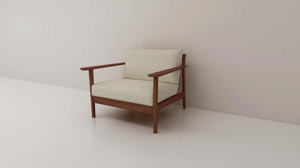 【開梱設置】高野木工 CEBU セブ ソファ 1人掛け ウォルナット 生地：CHART6　アイボリー【10年保証】