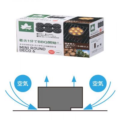 ふるさと納税 城陽市 エコココロゴス・ミニラウンドDECO6　BBQなどアウトドアで使える炭　83100116×2pcs |  | 02
