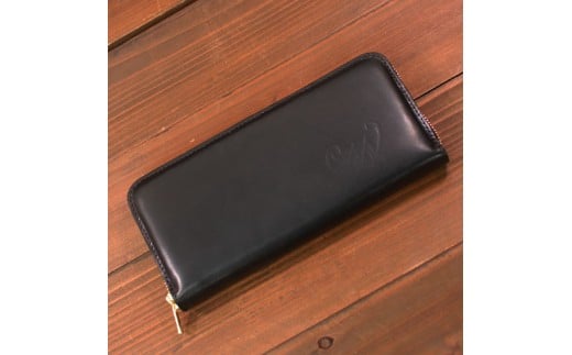 本革 ラウンドファスナー 財布 日本製 レザー 革製品 WH-02 ブラック