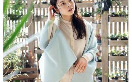 リバーシブル和紙ストール CLEMATIS 折り返しポケット ミント