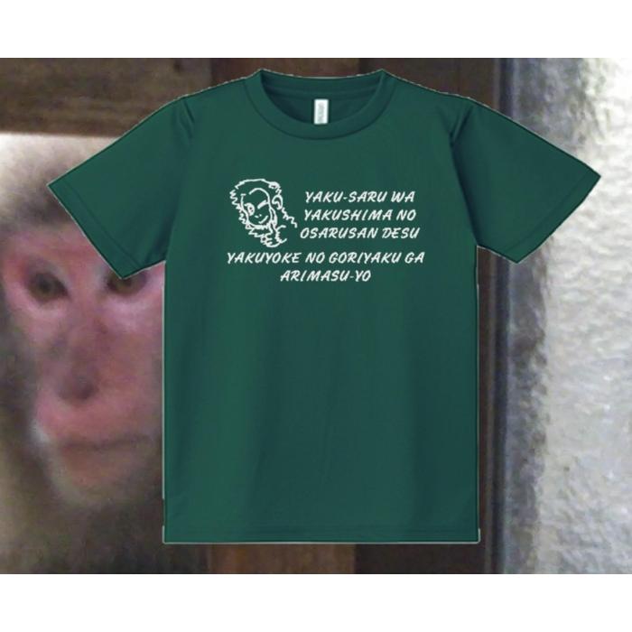 【ふるさと納税】やくさるTシャツDRY　Mサイズ【緑】 | 衣料 ファッション トップス 人気 おすすめ 送料無料