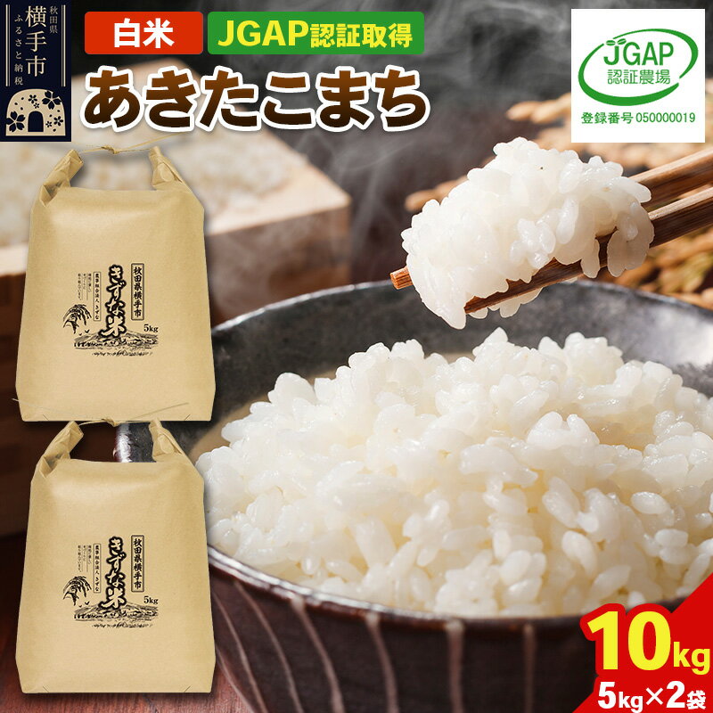 【ふるさと納税】【白米】令和7年産 秋田県産 あきたこまち 10kg(5kg×2袋) 【JGAP認証】【秋田県特別栽培農産物認証】