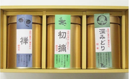 
                  茶葉 3缶 セット 100g 3種 計 300g かぶせ茶 禅 浅蒸し ななや 丸七製茶 静岡県 藤枝市 
                