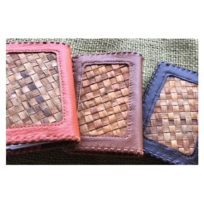 【ふるさと納税】林寿工芸舎 カードケース(11×8×1.7cmりんご樹皮加工)オレンジ ファッション小物
