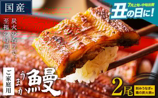 うなぎ ご家庭用 2尾 (刻みうなぎ1袋＆鶏の炭火焼1袋付き) 国産 ランキング 獲得 鰻 真空パック おすすめ うなぎの蒲焼 《丑の日に！7月上旬〜7月中旬出荷》 有頭 ふるさとのうぜい 鶏炭火焼 訳あり 簡易包装 不揃い ウナギ unagi 蒲焼 秋 冬 旬 配送時期 冷凍