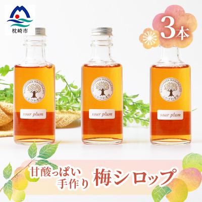 ふるさと納税 枕崎市 【お中元】ふかざわ農園の梅シロップ 180ml×3瓶　手づくり シロップ 希釈用  A3-27C