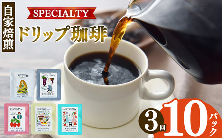 厳選 【 定期便 3回 】ドリップコーヒー 10P | コーヒー すぎた珈琲 奈良県 平群町