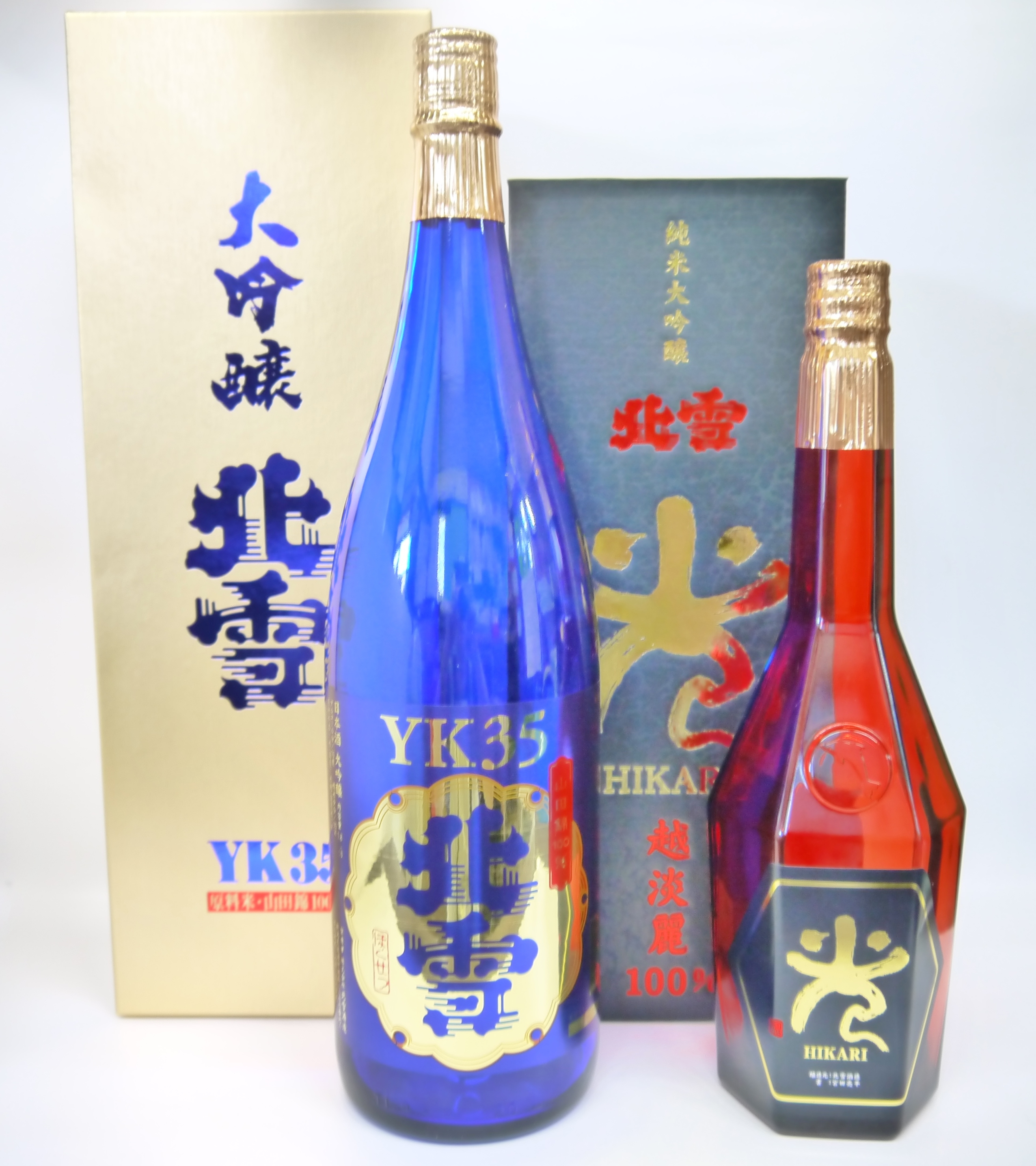
                  【日本酒 2本セット】佐渡の地酒 北雪「大吟醸YK35」1800ml＋「純米大吟醸 光」720ml 山田錦 精米歩合35% | 新潟の地酒 佐渡の地酒 佐渡日本酒 大吟醸 純米大吟醸 清酒 地酒 日本酒 お酒 酒 さけ sake 一升瓶 四合瓶 飲みくらべ ギフト 贈答 にいがた さど 新潟県 佐渡市
                