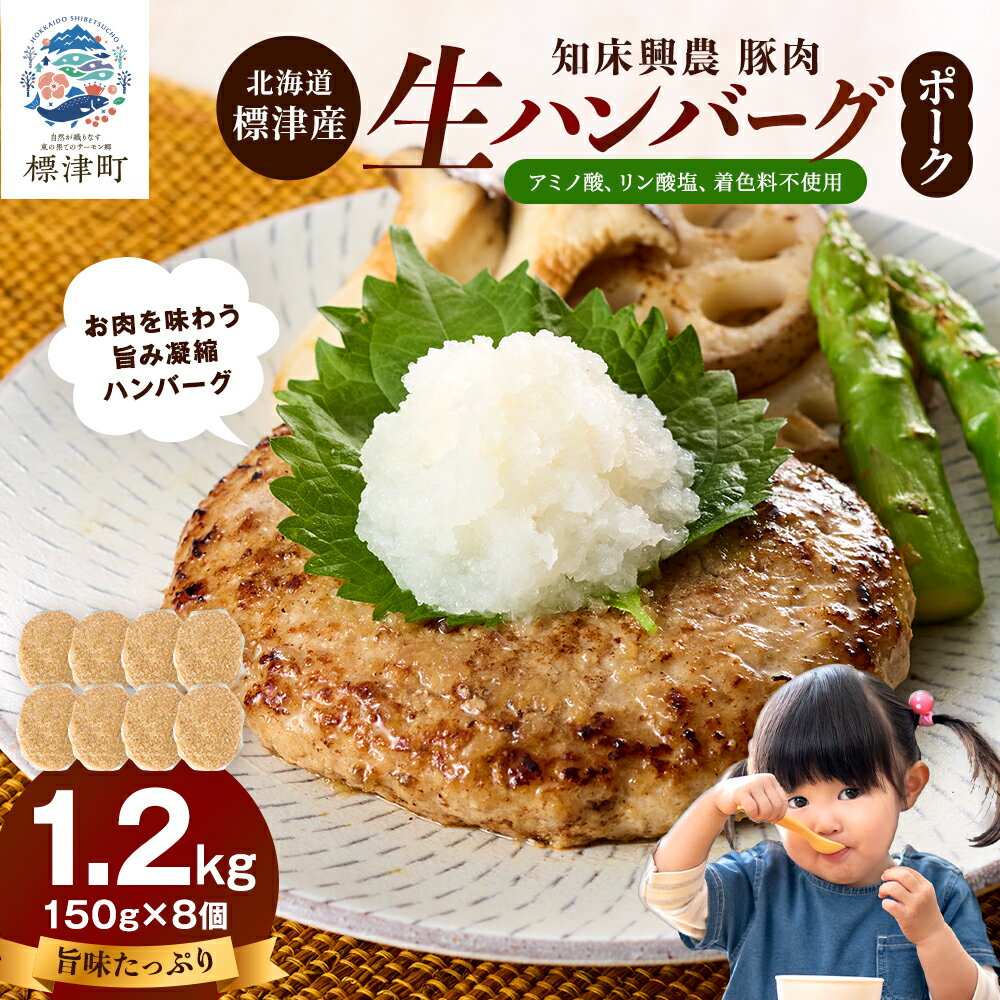 【ふるさと納税】ポーク生ハンバーグ 150g×8個 冷凍でお届け 国産豚肉 ギフトにもおすすめ【配送不可地域：離島】