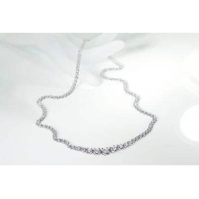 ふるさと納税 昭和町 pt900 豪華【5.0ct】全周 ダイヤモンド テニスネックレス |  | 02