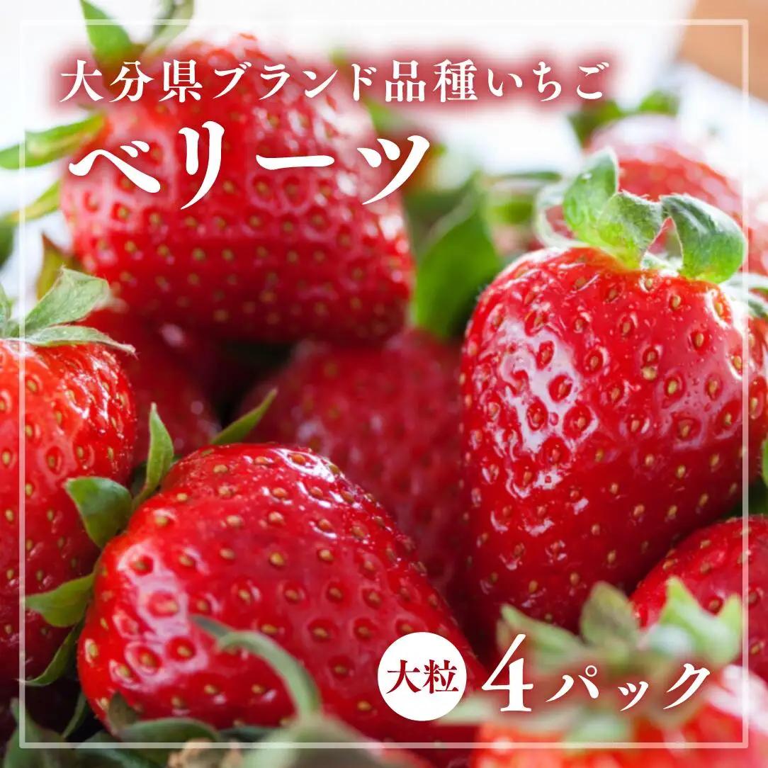 【先行予約】いちご「ベリーツ」大粒（280g×4パック）| いちご
