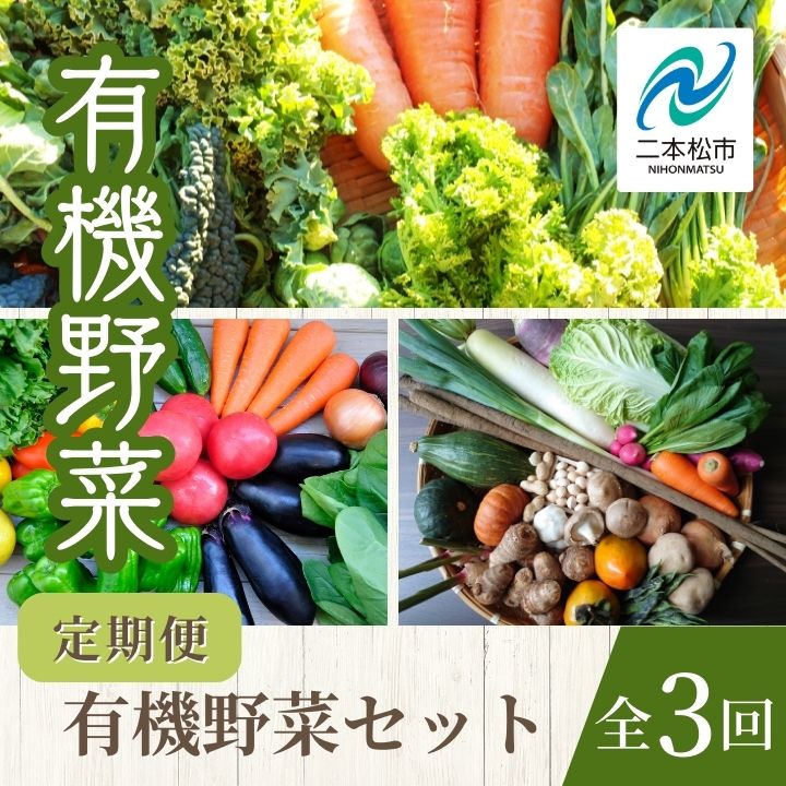 【ふるさと納税】 【定期便】全3回！季節の有機野菜セット オーガニック 有機栽培 有機 有機JAS 有機野菜 野菜セット 野菜 サラダ 定期便 おすすめ お中元 お歳暮 ギフト 二本松市 ふくしま 福島県 送料無料 【一般社団法人二本松有機農業研究会】