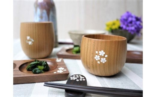 【貝象嵌】おちょコップ(舞桜)