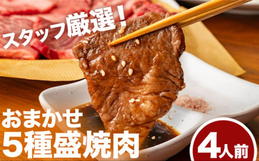 おまかせ5種盛焼肉セット4人前 800gマンノ精肉店《30日以内に出荷予定(土日祝除く)》大阪府 羽曳野市 送料無料 牛肉 セット ギフト 贈答用 焼肉 焼き肉 BBQ プレゼント 食べ比べ