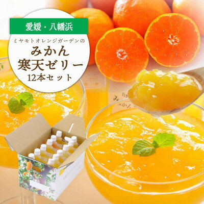 【ふるさと納税】ゲル化剤・pH調整剤不使用!愛媛産 みかん寒天ゼリー 12本セット【D25-220】【1628720】