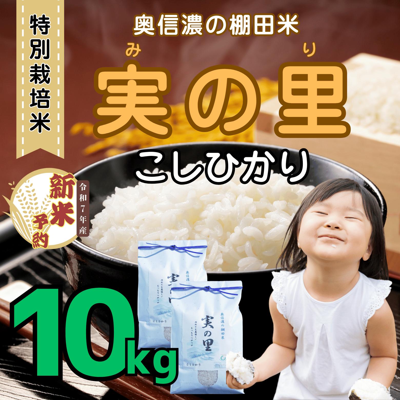 【先行予約】<令和７年産新米> 特別栽培米 『奥信濃の棚田米 実の里』 こしひかり 精米 10ｋｇ(7-20A)