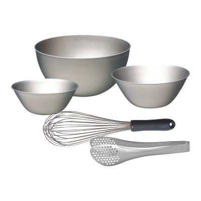 ふるさと納税 燕市 柳宗理デザイン　ステンレスボール3p(16,19,23cm)&amp;泡立て&amp;ステンレストング穴あき