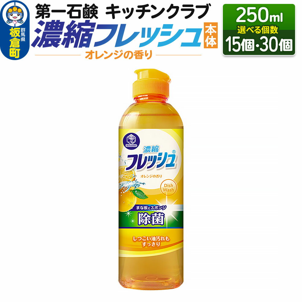 【ふるさと納税】第一石鹸 キッチンクラブ 濃縮フレッシュオレンジ 本体 250ml（選べる個数：15個・30個）
