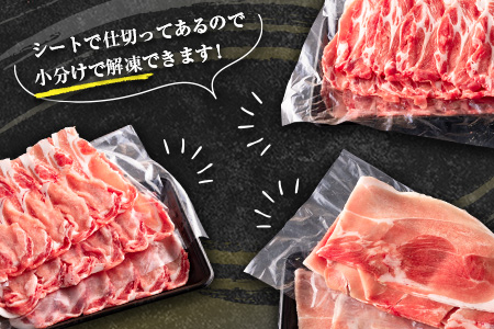 宮崎県産 豚しゃぶしゃぶ三種盛り食べ比べセット 合計2.2kg ※ご入金月の翌月中に出荷【B584】