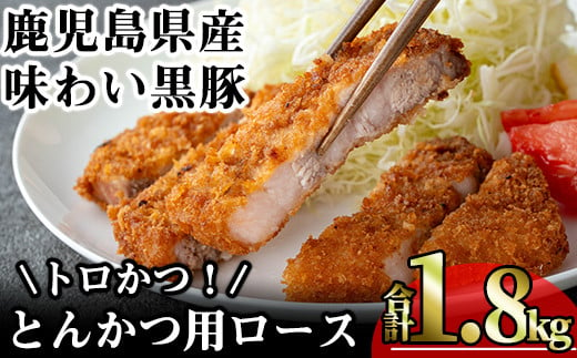 かごしま味わい黒豚 とんかつ用ロース【トロかつ】 (計1.8kg・200g×9枚) 鹿児島県産 豚肉 黒豚 【KNOT】 A560