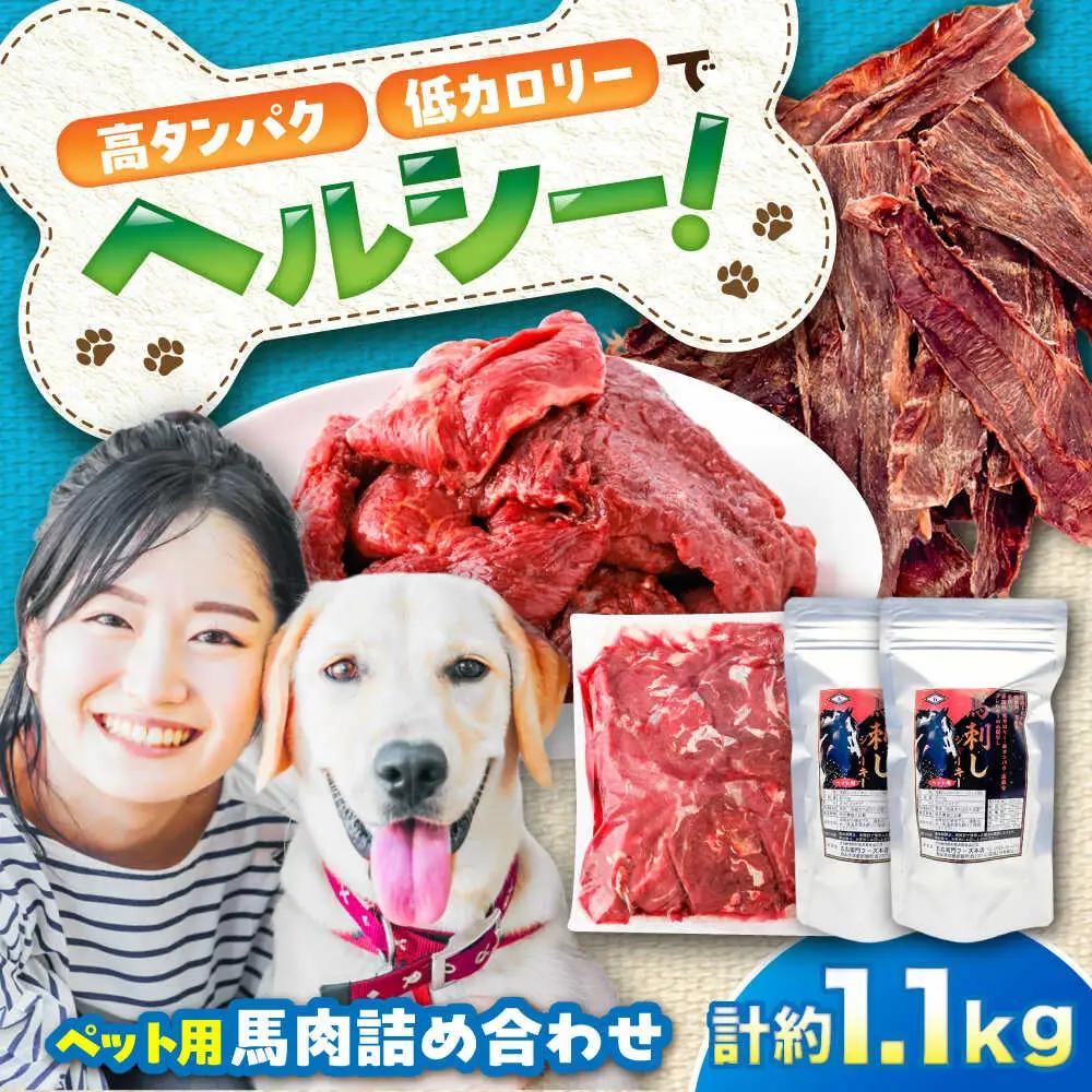 詰め合わせ 国内加工 ペット用 馬肉 切り落とし 約1kg ペット用 馬刺しジャーキー 約100g BHCY065