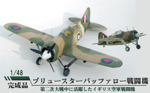 ブリュースターバッファロー戦闘機　1/48 ／ 模型 完成品 柏木崇男 茨城県 No.674