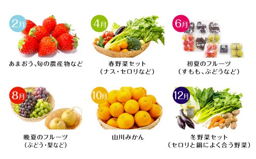 D2 【偶数月6回定期便】かくげつの逸品 特産品 旬 フルーツ 果物 野菜 セット 農産物 定期_イメージ2
