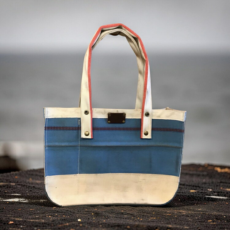 【ふるさと納税】消防ホースアップサイクル・トートバッグ［青系］