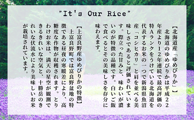 ゆめぴりか 精米 5kg /北海道 上富良野産 ～It's Our Rice～ お米 白米 ライス ご飯 ブランド米 銘柄米 お弁当 おにぎり 北海道産 食卓 産地直送 主食 炭水化物 