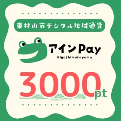 
            東村山市デジタル地域ポイント『アインPay』3,000ポイント　【1693150】
          