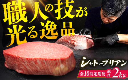 【10回定期便】博多和牛 ヒレ シャトーブリアン 200g×1枚 / 肉 ステーキ 牛肉 ステーキ 肉 ステーキ 牛肉 [AFBV027]
