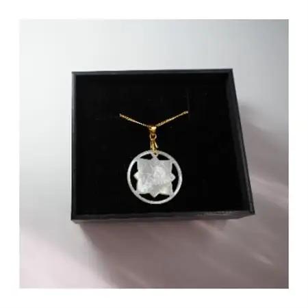25ミリ!「丸と四角」のペンダント　白蝶貝_装飾品・工芸品 ペンダント・ネックレス アクセサリー _【1261287】