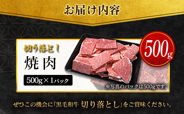 ＜10日以内出荷＞［訳あり］宮崎県産 黒毛和牛 切り落とし（焼肉）計500g 国産 牛肉【A351-Y-10D】