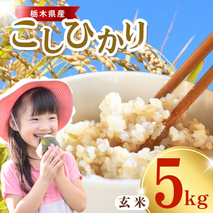 【ふるさと納税】お米 栃木県産 こしひかり 玄米 5kg 令和7年度産 ｜おすすめ 人気 コメ ごはん ご飯 コシヒカリ 美味しい シャリ ふっくら おにぎり おむすび 米 こめ お米 おこめ お弁当 5kg 国産 真岡市 栃木県 限定 送料無料