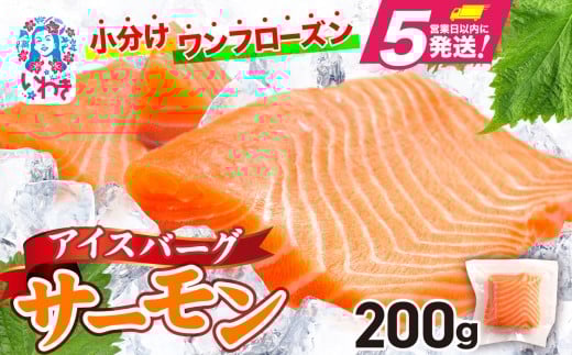 アイスバーグサーモン（アトランティックサーモン）　約200g（約200g×1袋） 刺身 フィレ 個包装 冷凍 さけ サケ 生食サーモン 鮭 魚 海鮮 手巻き寿司 海鮮丼 人気 おすすめ ノルウェー産