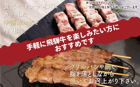 飛騨牛 中落カルビ牛串　50g×8本 和牛 牛肉 焼肉 バーベキュー 贈り物 ギフト 飛騨市[Q1021]