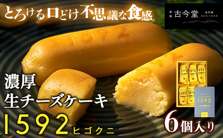 濃厚生チーズケーキ 1592 ヒゴクニ 6個入り 古今堂 《30日以内に出荷予定(土日祝除く)》 熊本県 南阿蘇村 チーズケーキ チーズ ひごくに お菓子 スイーツ---sms_kkinczk_30d_r7_8000_6i---