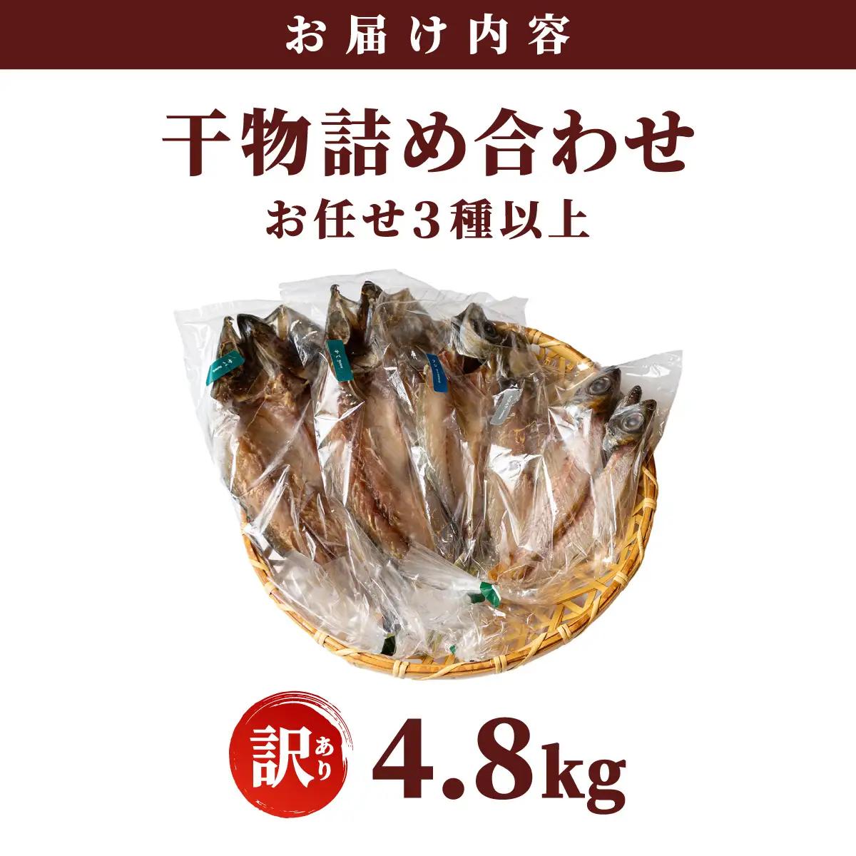 【訳アリ】干物詰め合わせ お任せ3種以上 4.8kg