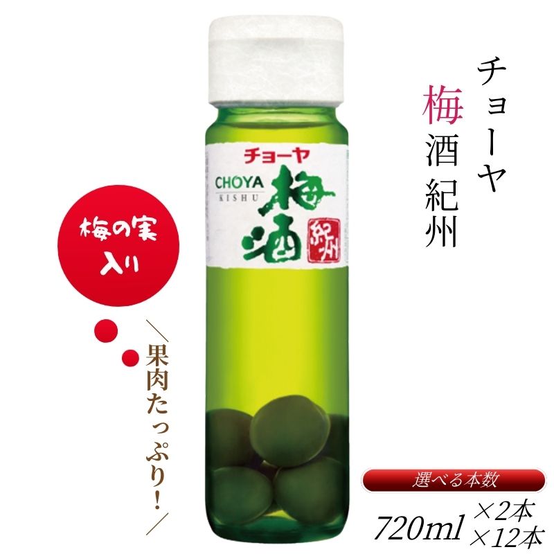 【ふるさと納税】 チョーヤ梅酒 紀州 720ml×2本 or 720ml×12本(1ケース) 梅の実をたっぷり使った、本格梅酒のスタンダード CHOYA