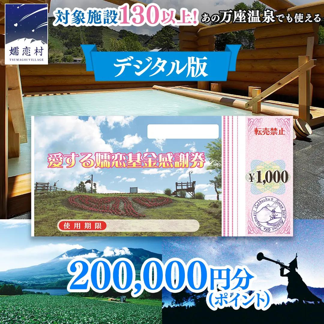 【デジタル感謝券】嬬恋村 で使える 感謝券 200,000円 分 電子クーポン [AO058tu]