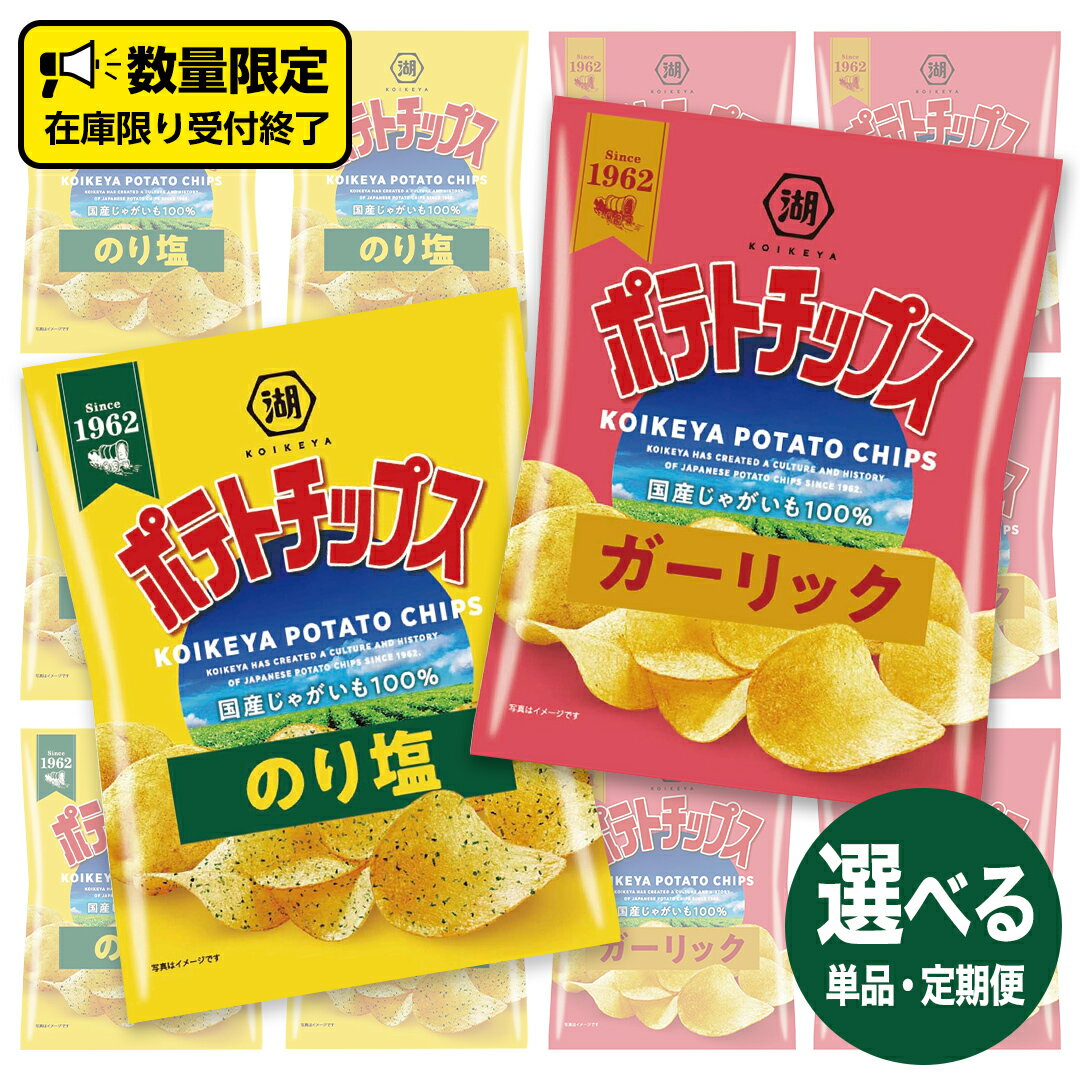 【ふるさと納税】湖池屋 ポテトチップス 2種類アソート （のり塩・ガーリック）（各12袋・計24袋）選べる配送 単品 または 三か月連続定期便 まとめ買い スナック菓子 数量限定 頒布会 ポテチ お菓子 おかし 大量