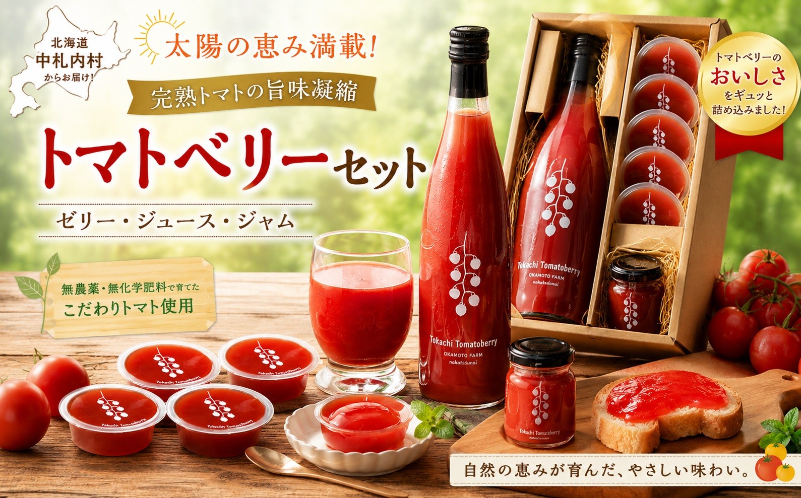 
【十勝】太陽の恵み満載!完熟トマトの旨味凝縮「トマトベリー」セット[E2-1]
