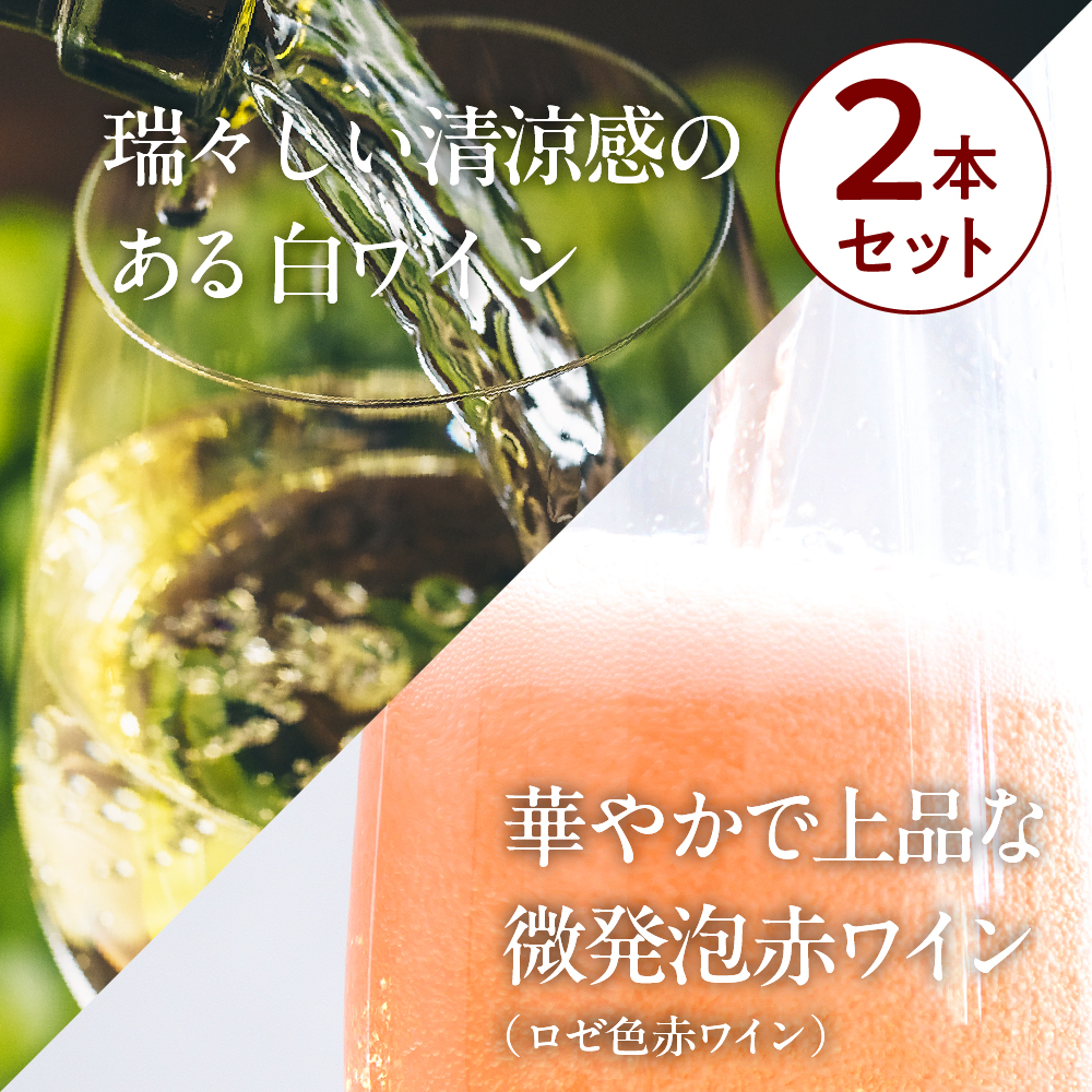 Tokyo HATAGO Winery 白ワイン 『渓泉』 （ケイセン）&微発泡赤ワイン(ロゼ色赤ワイン) 桜門 （オウモン）2本セット 各750ml