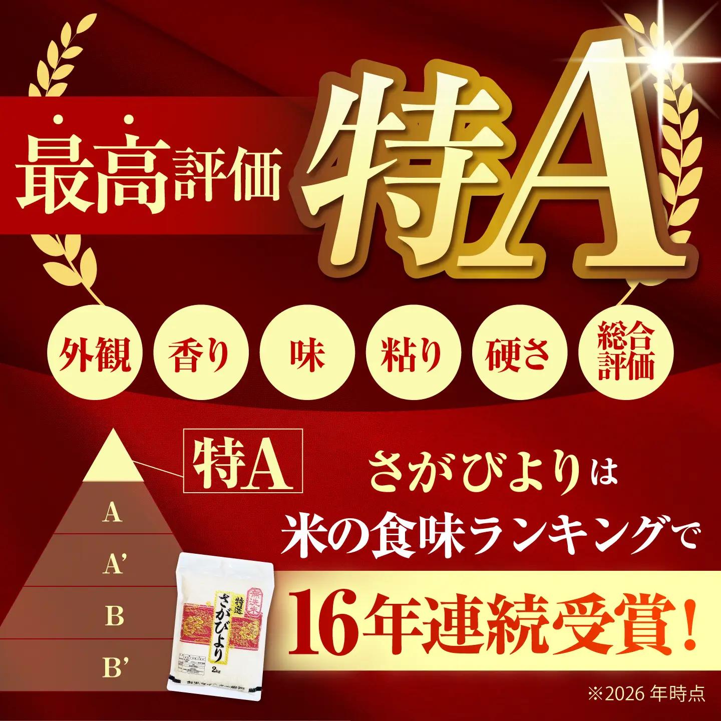 【全12回定期便】 さがびより 無洗米 2kg×2袋（真空パック）【五つ星お米マイスター厳選】特A米 特A評価[HBL133]